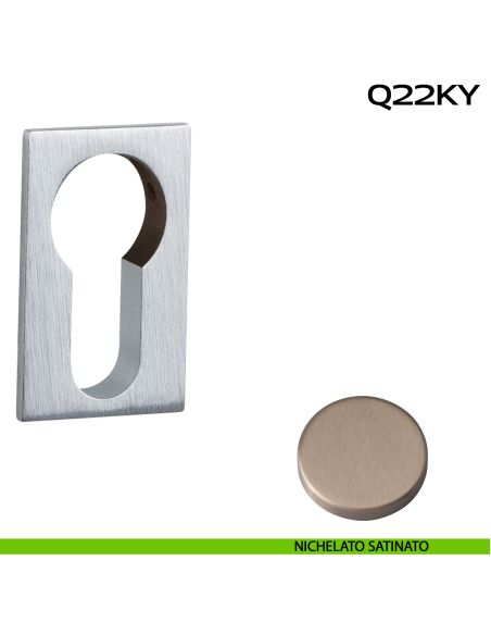 Bocchetta foro yale rettangolare Minimal Line Q22 Reguitti nichelato satinato