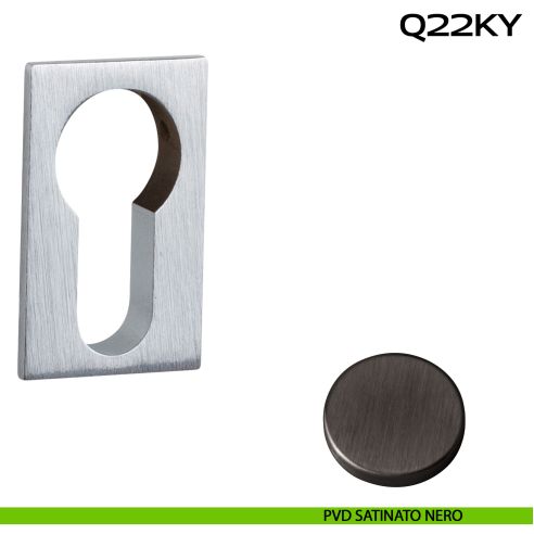 Bocchetta foro yale rettangolare Minimal Line Q22 Reguitti pvd satinato nero