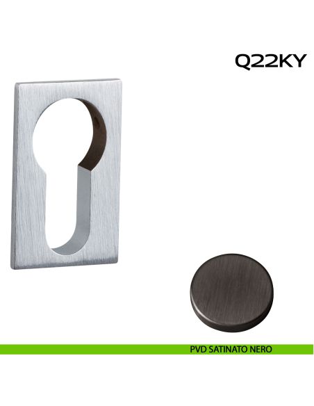 Bocchetta foro yale rettangolare Minimal Line Q22 Reguitti pvd satinato nero