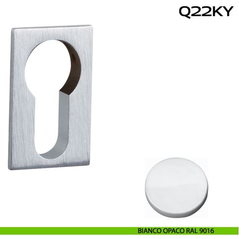 Bocchetta foro yale rettangolare Minimal Line Q22 Reguitti bianco opaco ral 9016