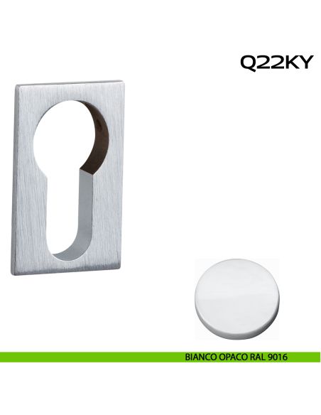 Bocchetta foro yale rettangolare Minimal Line Q22 Reguitti bianco opaco ral 9016