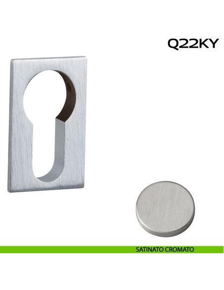 Bocchetta foro yale rettangolare Minimal Line Q22 Reguitti satinato cromato