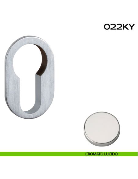 Bocchetta foro yale ovale Minimal Line 022 Reguitti cromato lucido