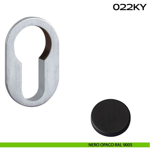 Bocchetta foro yale ovale Minimal Line 022 Reguitti nero opaco ral 9005