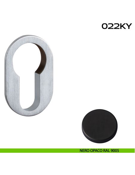 Bocchetta foro yale ovale Minimal Line 022 Reguitti nero opaco ral 9005