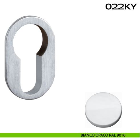 Bocchetta foro yale ovale Minimal Line 022 Reguitti bianco opaco