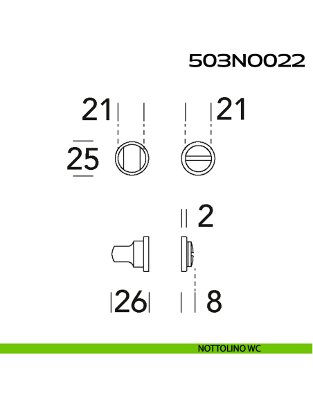 Nottolino WC tondo Minimal Line 022 Reguitti disegno