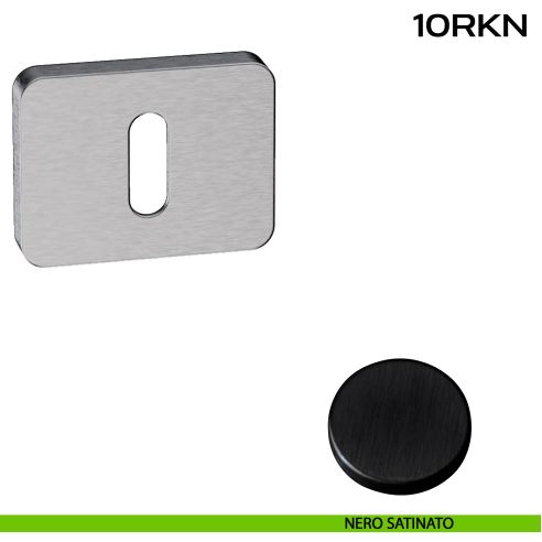 Bocchetta foro chiave rettangolare Minimal Line 10R Reguitti nero satinato