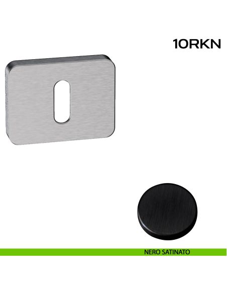 Bocchetta foro chiave rettangolare Minimal Line 10R Reguitti nero satinato