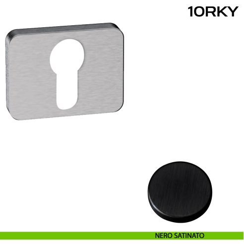 Bocchetta foro yale rettangolare Minimal Line 10R Reguitti nero satinato