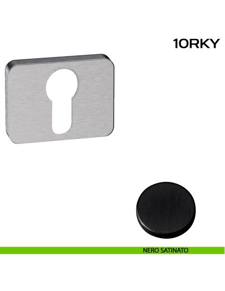 Bocchetta foro yale rettangolare Minimal Line 10R Reguitti nero satinato