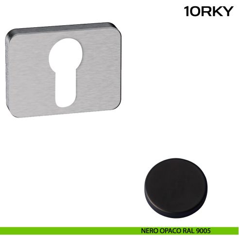 Bocchetta foro yale rettangolare Minimal Line 10R Reguitti nero opaco
