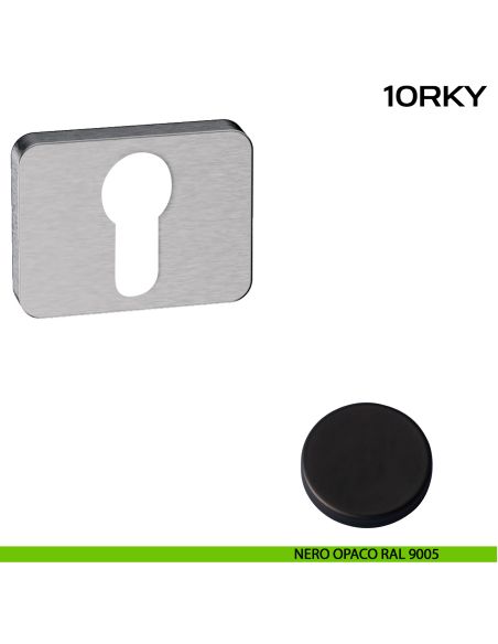 Bocchetta foro yale rettangolare Minimal Line 10R Reguitti nero opaco
