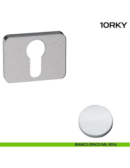 Bocchetta foro yale rettangolare Minimal Line 10R Reguitti bianco opaco