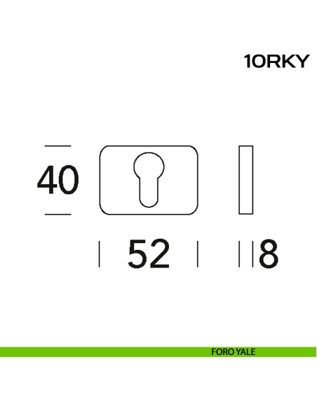 Bocchetta foro yale rettangolare Minimal Line 10R Reguitti disegno