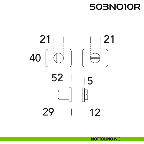 Nottolino WC rettangolare Minimal Line 10R Reguitti disegno