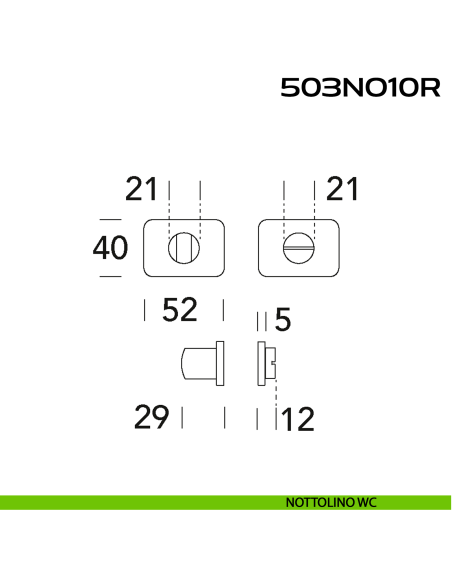 Nottolino WC rettangolare Minimal Line 10R Reguitti disegno