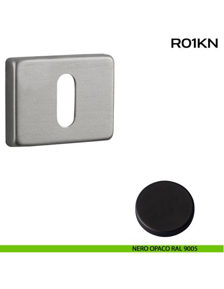 Bocchetta foro chiave rettangolare R01 Reguitti nero opaco RAL 9005