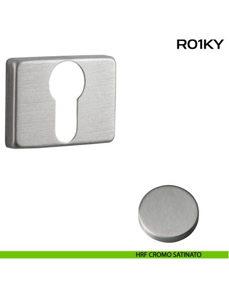 Bocchetta foro yale rettangolare Mininal Line R01 Reguitti HRF cromo satinato