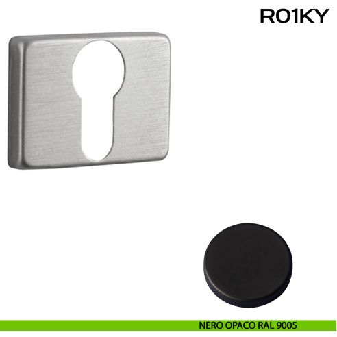 Bocchetta foro yale rettangolare Mininal Line R01 Reguitti nero opaco RAL 9005