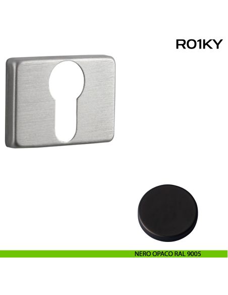 Bocchetta foro yale rettangolare Mininal Line R01 Reguitti nero opaco RAL 9005