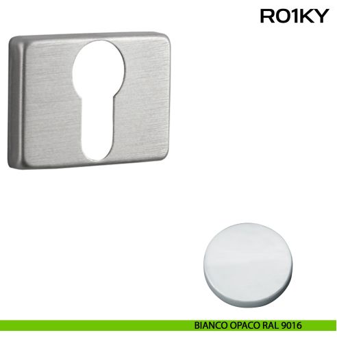 Bocchetta foro yale rettangolare Mininal Line R01 Reguitti bianco opaco RAL 9016