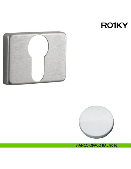 Bocchetta foro yale rettangolare Mininal Line R01 Reguitti bianco opaco RAL 9016