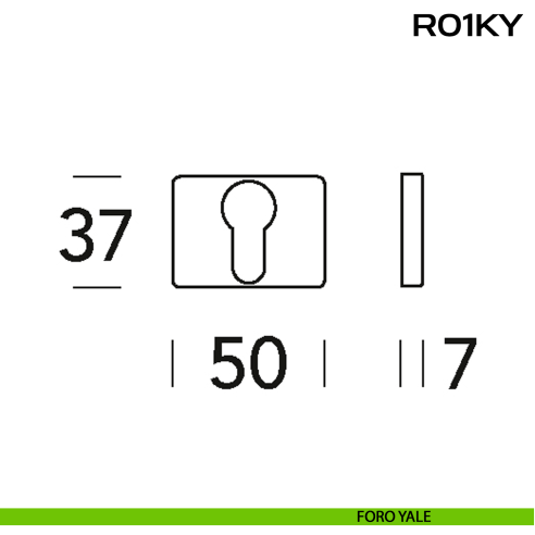 Bocchetta foro yale rettangolare Mininal Line R01 Reguitti disegno