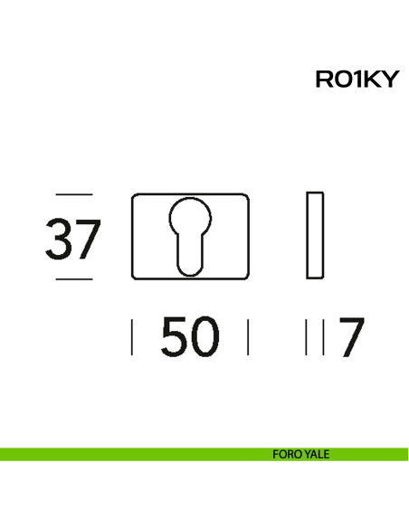Bocchetta foro yale rettangolare Mininal Line R01 Reguitti disegno