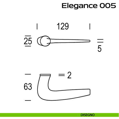Maniglia per porta 005 Elegance Minimal Reguitti disegno
