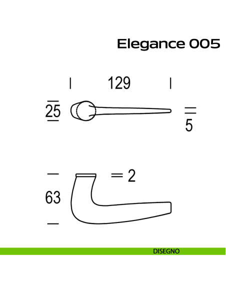 Maniglia per porta 005 Elegance Minimal Reguitti disegno