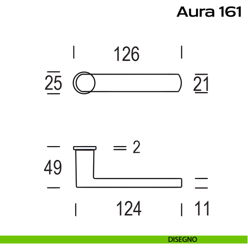 Maniglia per porta Aura 161 Minimal Reguitti disegno