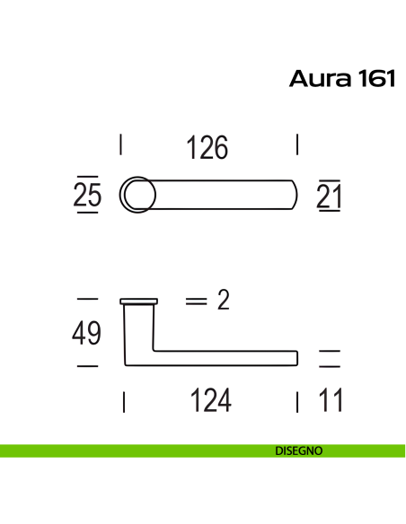 Maniglia per porta Aura 161 Minimal Reguitti disegno