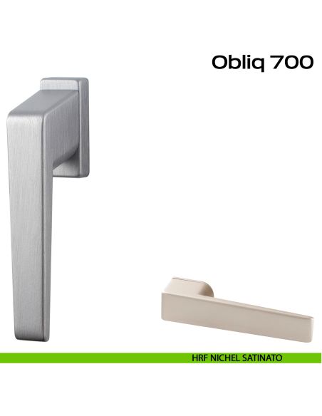 Maniglia per finestra martellina Obliq Reguitti HRF nichel satinato