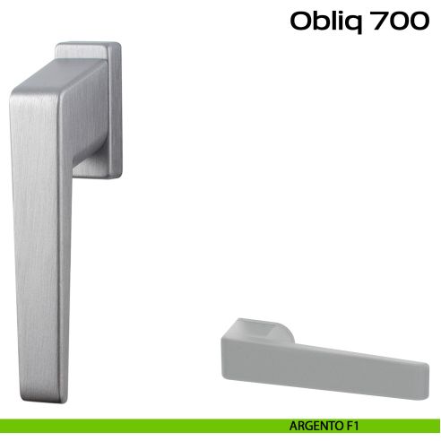 Maniglia per finestra martellina Obliq Reguitti argento