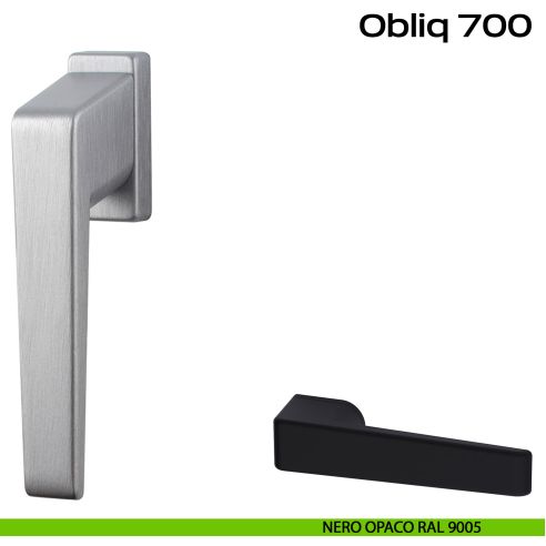 Maniglia per finestra martellina Obliq Reguitti nero opaco RAL 9005