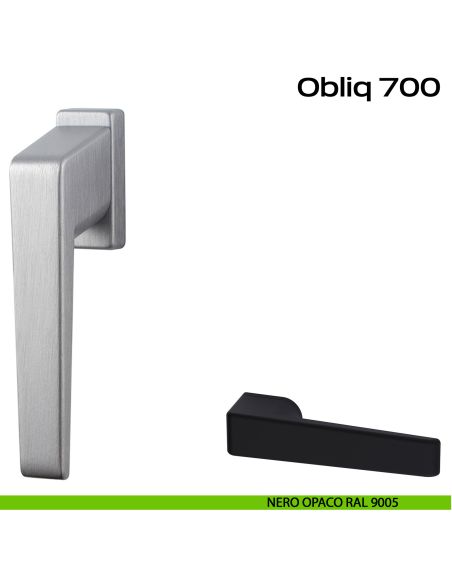 Maniglia per finestra martellina Obliq Reguitti nero opaco RAL 9005