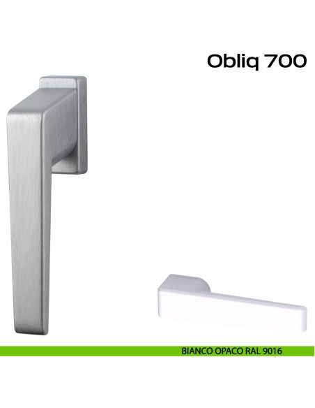 Maniglia per finestra martellina Obliq Reguitti bianco opaco RAL 9016