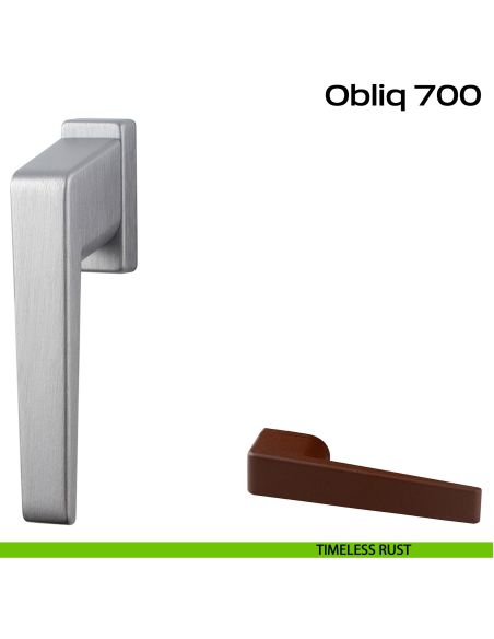 Maniglia per finestra martellina Obliq Reguitti timeless rust
