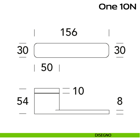 Maniglia per porta 10N One Reguitti disegno