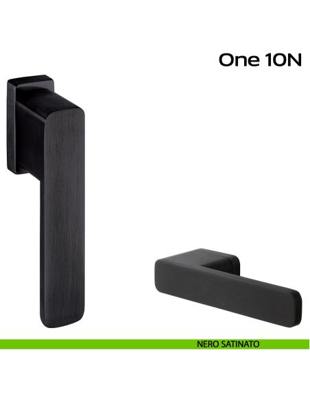 Maniglia per finestra martellina 10N One Reguitti nero satinato