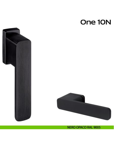 Maniglia per finestra martellina 10N One Reguitti nero opaco