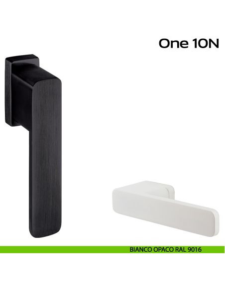 Maniglia per finestra martellina 10N One Reguitti bianco opaco RAL 9016