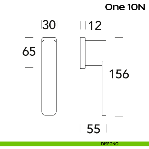 Maniglia per finestra martellina 10N One Reguitti disegno