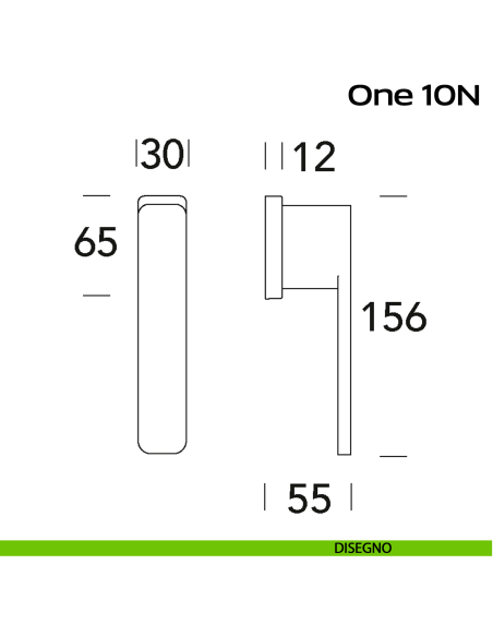Maniglia per finestra martellina 10N One Reguitti disegno