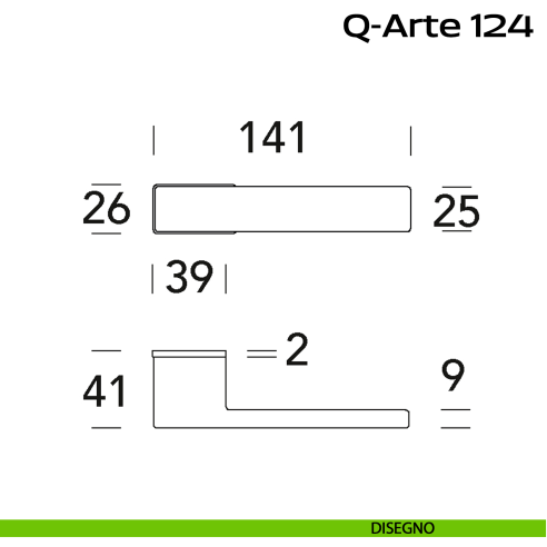 Maniglia per porta Q-Arte 124 Minimal Reguitti disegno