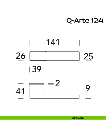 Maniglia per porta Q-Arte 124 Minimal Reguitti disegno