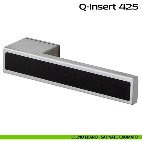 Maniglia con inserto in legno per porta Q-Insert 425 Minimal Reguitti satinato cromato / ebano