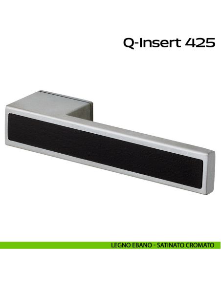 Maniglia con inserto in legno per porta Q-Insert 425 Minimal Reguitti satinato cromato / ebano