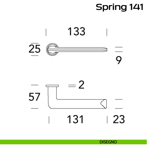 Maniglia per porta 141 Spring Minimal Reguitti disegno